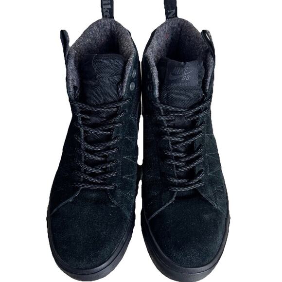 Nike SB Blazer Mid Triple Black Mens 8.5 Suede Skate Shoes DC8903-002 main image 6